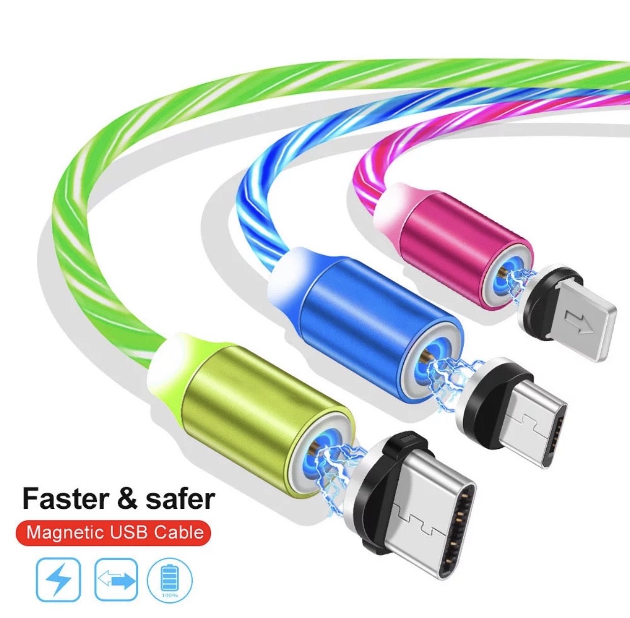 Pulsating 3 in 1 LED charging Cable